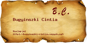 Bugyinszki Cintia névjegykártya